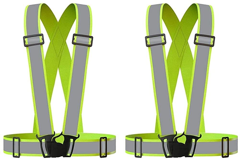 2 Cinture Riflettenti Regolabili 60-120 Cm, Fascia Alta Visibilità Per Corsa E Bici, Sicurezza Notturna, Per Adulti E Bambini