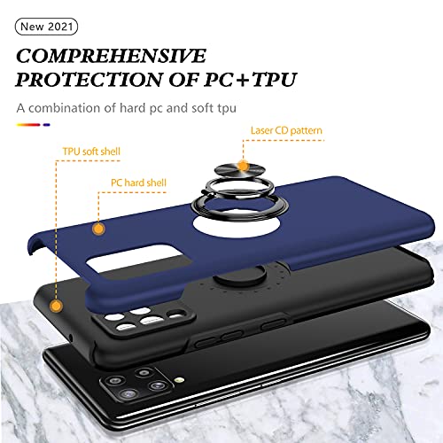 Image of Galaxy A42 5G Case for Samsung A42 Case Military Grade Shockproof Built-in Ring Holder Kickstand Car Mount Armor Heavy Duty Protective Case for Galaxy A42 Phone Case (Blue)