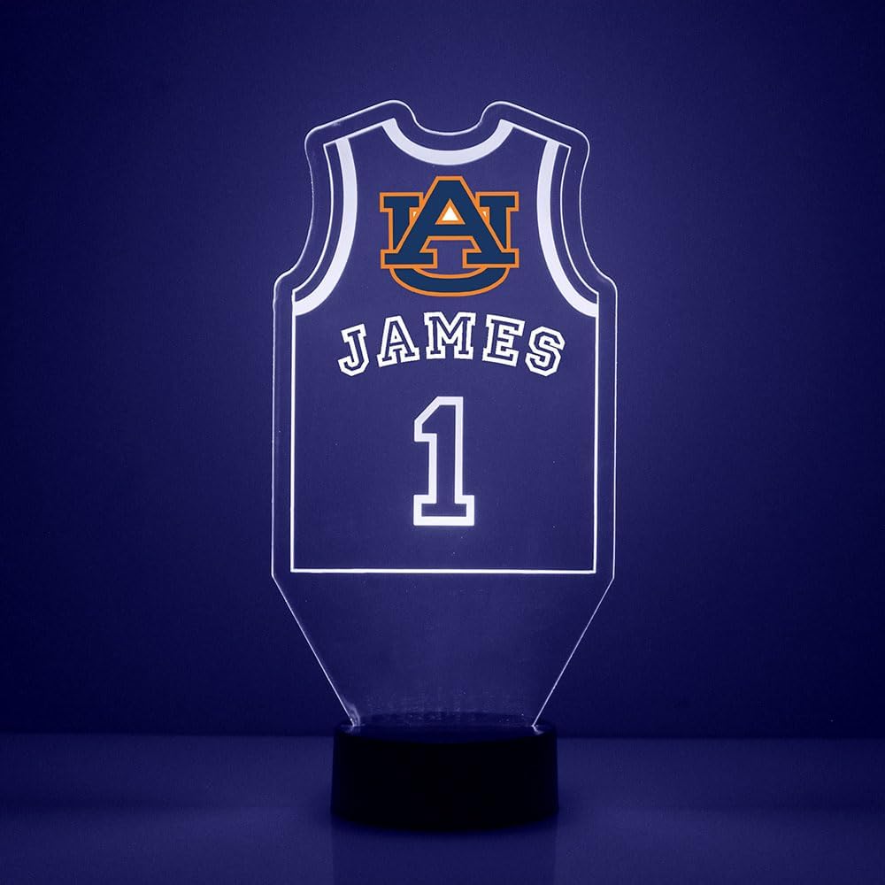 Custom Auburn University Tigers College Basketball LED Sign Night Light Lamp with Remote and Personalized Name or Image, Officially Licensed from The CLC by Mirror Magic Gifts, Made in The USA