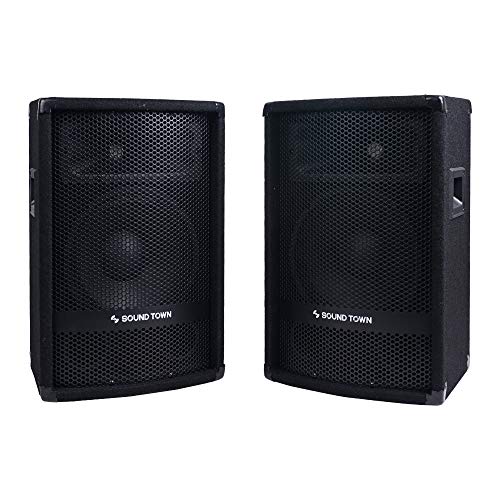 Sound Town 2-Pack 10" 400 Watts Passive DJ/PA Speakers with Compression Drivers for Live Sound, Karaoke, Bar, Church (METIS-110-PAIR)