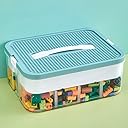 Toys Organizer Storage Case for Lego Box Kids Toy Stackable Building Blocks with Lids Bins Adjustable Lego Storage Containers Plastic Toy Box Green 1 Layer