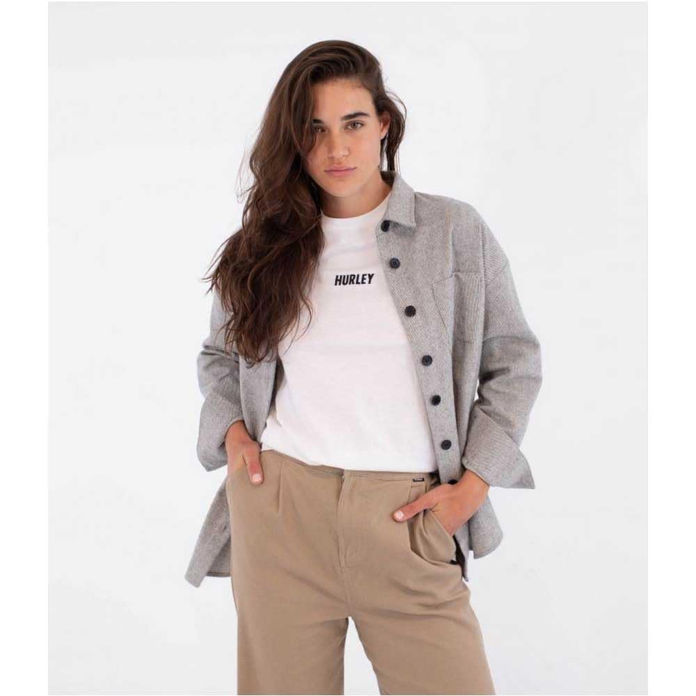 Hurley Long Sleeve Shirt Women - Union Solid Flannel Camisa Mujer