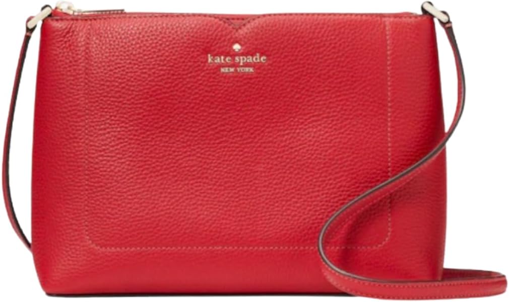 Kate Spade Harlow Pebbled Leather Crossbody Bag (Candid cherry) Handbags