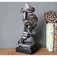 Amazon.co.jp: 沈黙は金の置物、創造的な抽象工芸の彫像、彫刻です