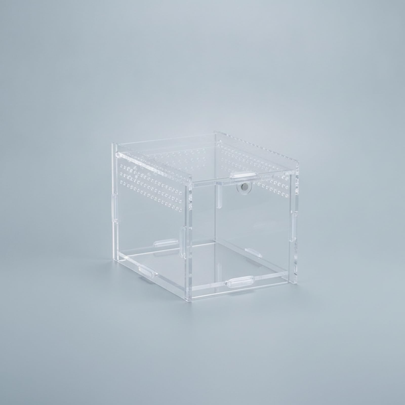 Milageto Terrario in Acrilico Durevole | Salvaspazio, Tecnico in Acrilico per Rettili, Ventilato, Tecnico da Tavolo per Piccoli Animali, Scrivania, Esposizioni Hobby, 20x20x13cm