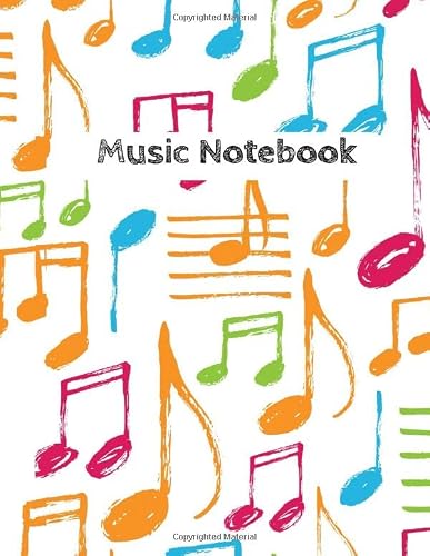 Music Notebook: Manuscript Music Notation Paper - Blank Staff Paper - 12 Stave - Standard Notebook for Musicians, Composition, Songwriting with Modern and Colorful Matte Cover