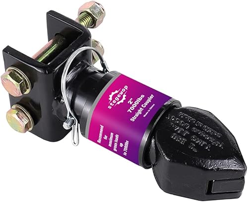 Miniatura 7 de Acoplador de remolque ajustable de 2-516 pulgadas con pestillo de gatillo SAE Clase IV 12500 libras para remolque RV, barco, cámper (negro) (12500