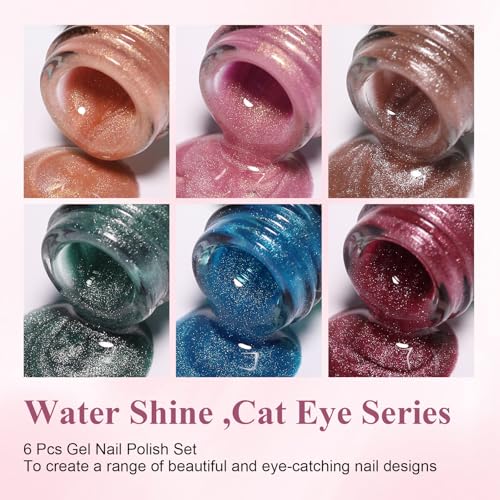 Set de esmalte de uñas gel Cat Eye 10ml 6 colores miniatura 2