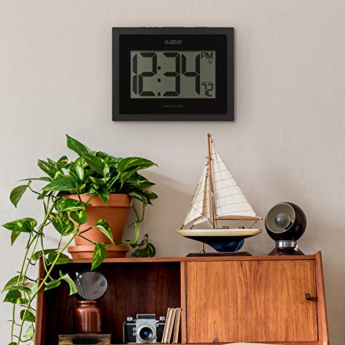 La Crosse Technology 513-54087-Int Atomic Digital Wall Clock With Indoor Temperature #TOP5