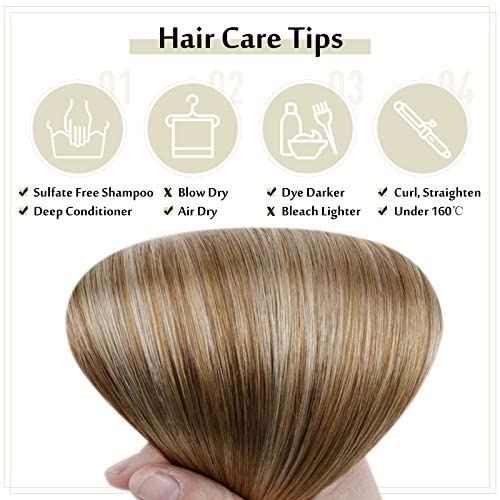 Full Shine Clip In Hair Extensions Human Hair 100 Grams Clip In Extensions Balayage Color 10 Golden Brown Fading To 16 Golden Blonde Highlight 16 Blonde Double Weft Invisible Clip In 12 Inch #TOP4
