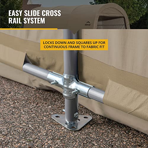 Shelterlogic 10' X 15' X 8' All-Steel Metal Frame Round Style Roof Instant Garage And Autoshelter With Waterproof And Uv-Treated Ripstop Cover #TOP5