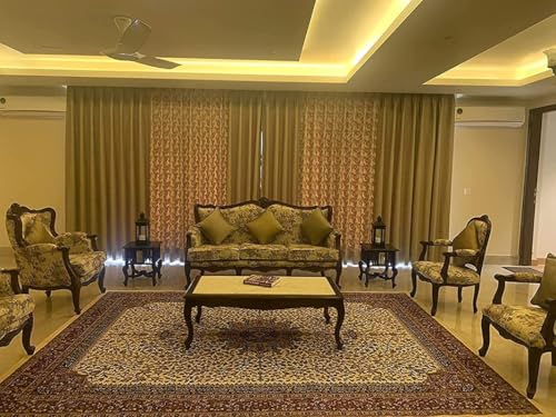 Image of Kashmiri Traditionalfloral Design Rectangular Carpet for Your Living Room and Bedroom and for Hall Size 4 X 6 Feet (60x180 cm) Ivory V26