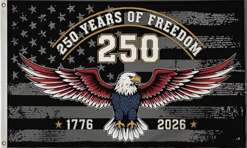 America Freedom Flag 2X3FT USA 1776-2026 Anniversary Eagle Flag UV Resistant and Double Stitched Brass Grommets and Strong Header Outdoor and Indoor Decro Banner. (B 2X3)