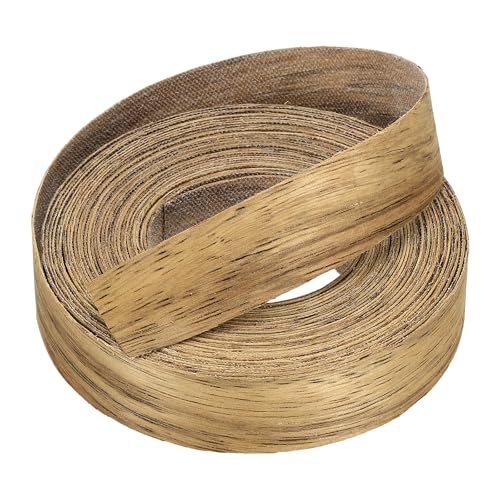 uxcell 7/8" x 25 ft Wood Edge Banding Pre-Glued Iron On Strip, Basswood