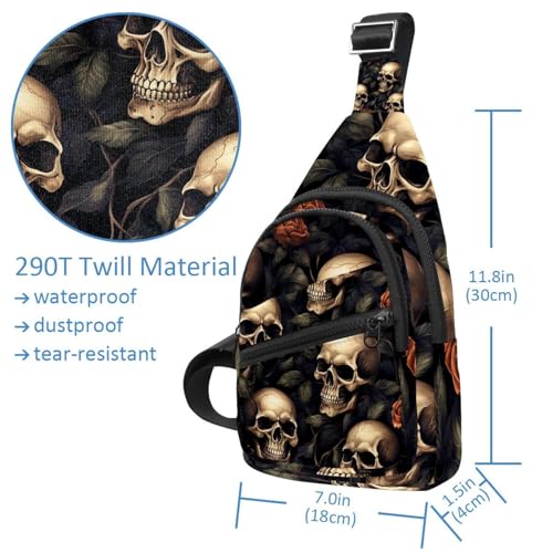 Mochila cruzada Skull O ajustable multicolor de talla única unisex 4