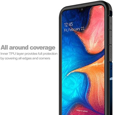 Galaxy Wireless Galaxy A10e Case with Tempered Glass Screen Protector for Girls Women, Dual Layer Heavy Duty Protective Phone Cover Cases for Galaxy A10e - Blue Butterfly