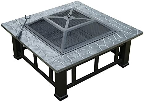 Outsunny Square 32" Outdoor Backyard Patio Metal Firepit