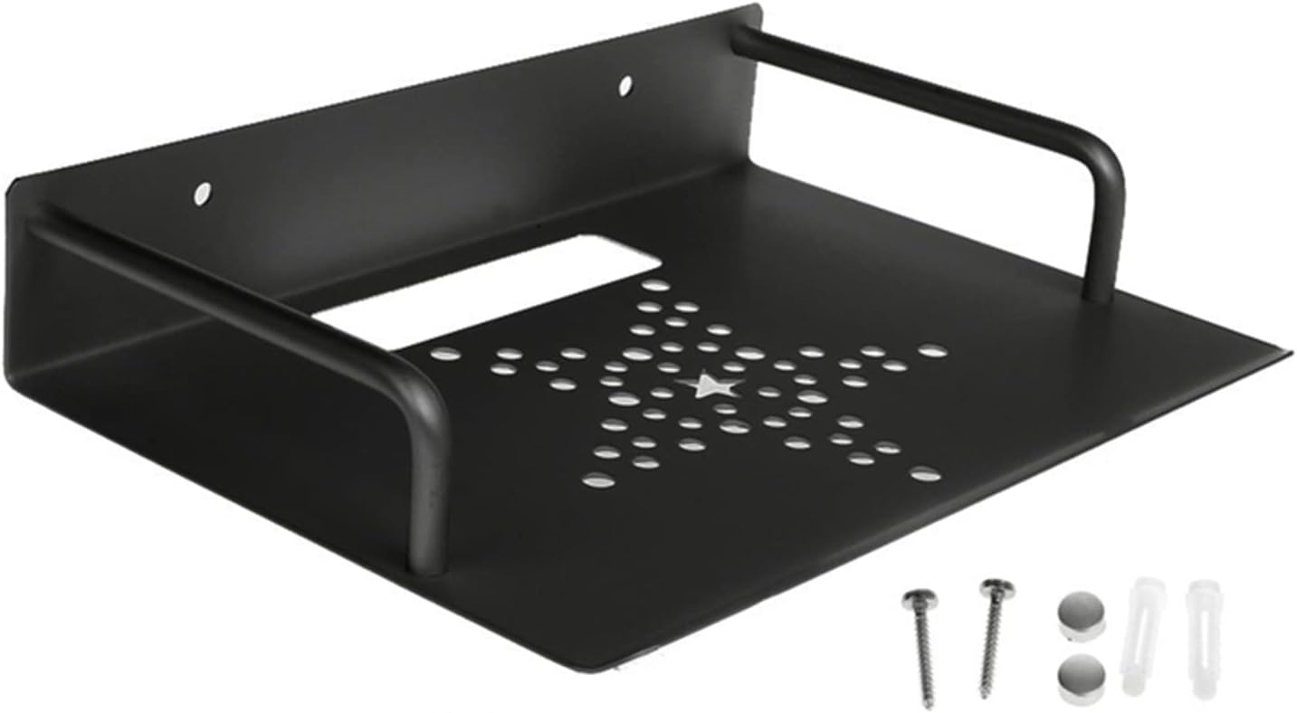Projector Stand Mounts Universal Projector Tray Bracket Wall Support Aluminum TV Box Router Bracket Holder Speaker Projector Stand Wall Mount Projector Bracket (Color : Black) (Black)