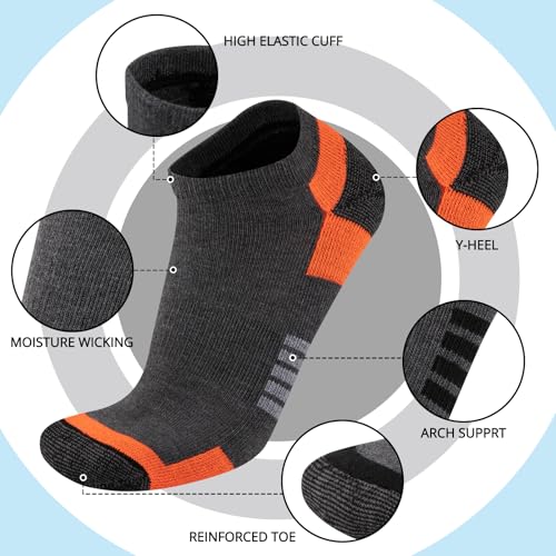 Image of COOVAN 10 Pairs Mens Ankle Socks Men 10 Pack Low Cut Comfort Cushion Casual Socks