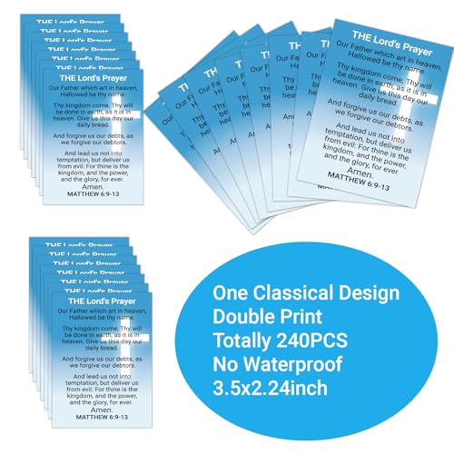 Fankya 240pcs The Lord’s Prayer Card Gospel Tracts Religious Christian Roman Road Salvation Tracts Serenity Holy Catholic Prayer Bible Tracts for Evangelism Church Easter Party (The Lord’s Prayer) - Thumbnail 3