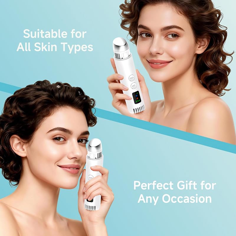 Hot and Cold Beauty Device, Face Lifting Facial Roller, 3-Level Adjustable Hot and Cold Modes, LED Display
