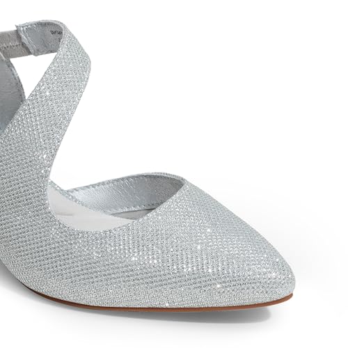 DREAM PAIRS Kitten Heels for Women Closed Toe Pointed Toe Low Heel Strappy Pumps Party Dance Wedding Dress Shoes for Women3