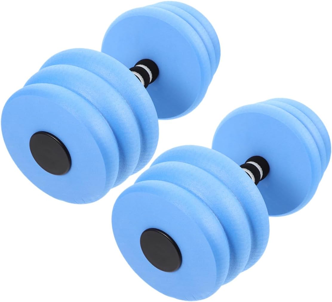 Totority 2pcs Floating Dumbbells for Water Aerobics Lightweight Eva Foam Swimming Weights Threaded Design for Aquatic Fitness