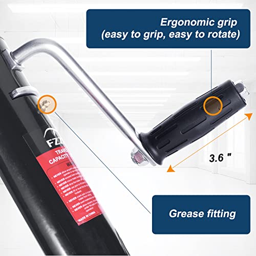 Fzzd 2000Lbs Trailer Jack With Wheel, Heavy Duty Swivel Boat Trailer Jack, 12" Lift, For Rv Boat,Cool Gray Black #TOP3