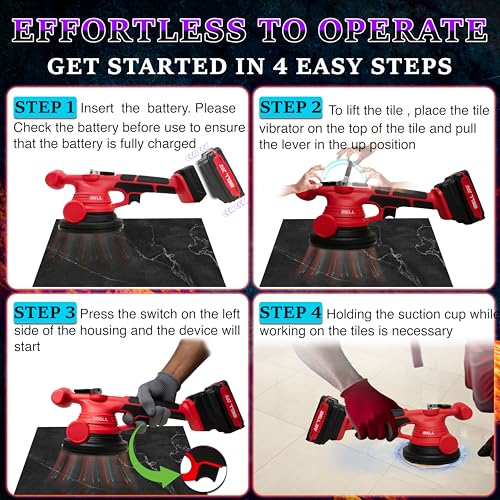 Image of iBELL CT 20-60 20V Cordless Tile Vibrator Machine | 15,000 RPM | 2 x 2.0Ah Lithium-Ion Batteries & Charger Included | BMC Storage Box | Professional Tile Installation Tool | 6 Months Warranty