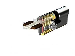 Tesa Assa Abloy TK153050L TK 100 - Cilindro de Alta Seguridad Patentado, Latonado, 30 x 50 mm