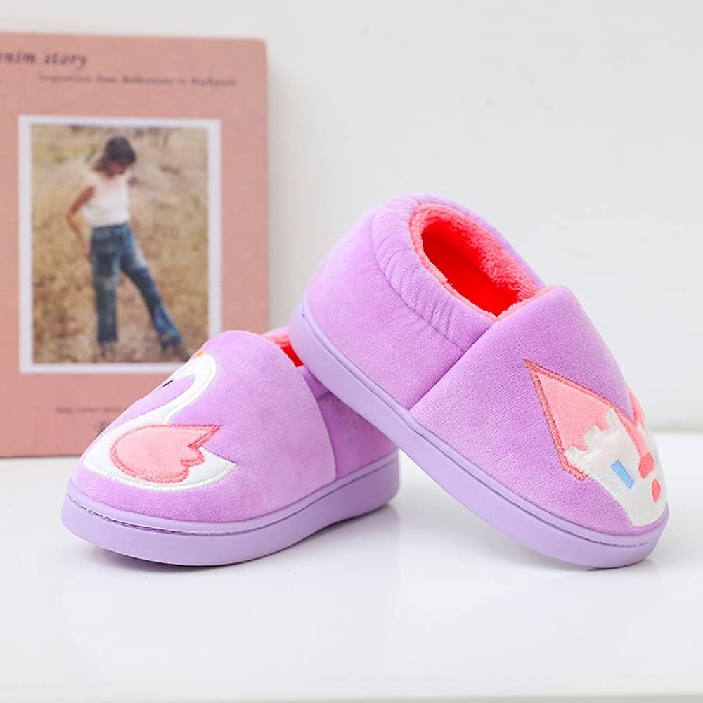 Kids Boys Girls Warm Slippers Kids Non-Slip Winter Indoor Household Shoes