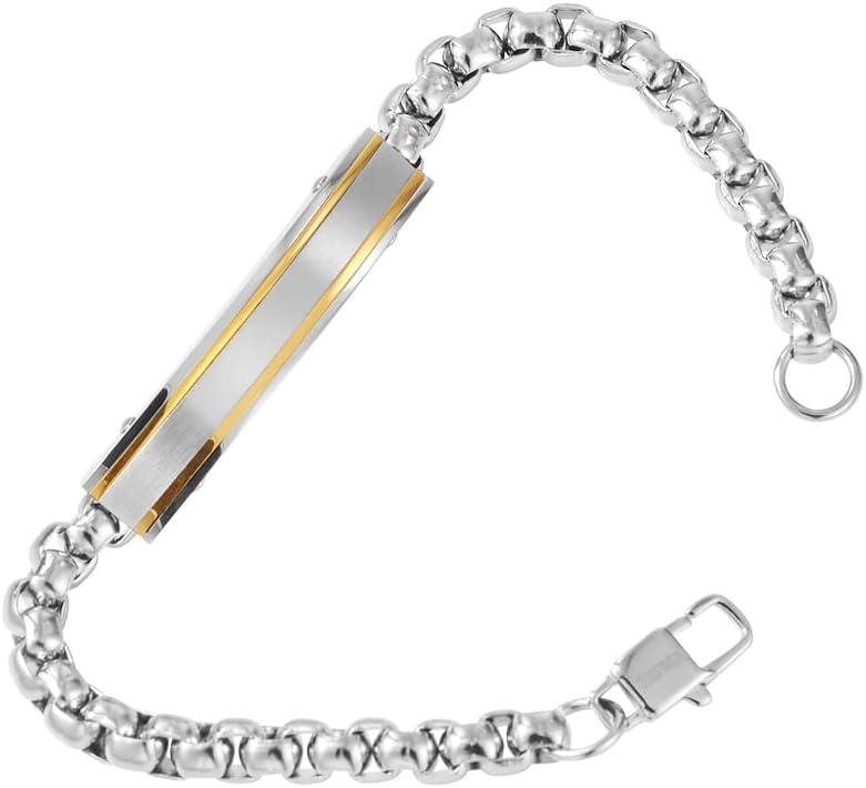 Van Heusen Men 's Stainless Steel Box Chain ID Bracelet - Image 3