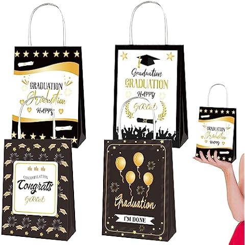 4Pcs Graduation Kraft Paper Gift Bags Cover