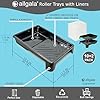 Allgala 2PK Large 9 in Plastic Paint Roller Trays with 10 Liners 16x12 in - TH10511