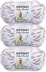 Bernat Baby Blanket Little Lilac Dove Print Yarn - 3 Pack of 100g/3.5oz - Polyester - 6 Super Bulky - 72 Yards - Knitting/Crochet