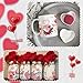 AUOCATTAIL Valentine's Day UV DTF Cup Wrap Romantic Theme Transfer Stickers for Glass 16oz, 5 Sheet Pink Series Rub on Transfers for Crafting Waterproof Libbey Glass Cups