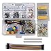 Miuzei Basic Starter Kit for Arduino Projects, Breadboard, Jumper Wires, Power Supply, Resistors, LED, Electronic Kit Compatible with Arduino, Raspberry Pi