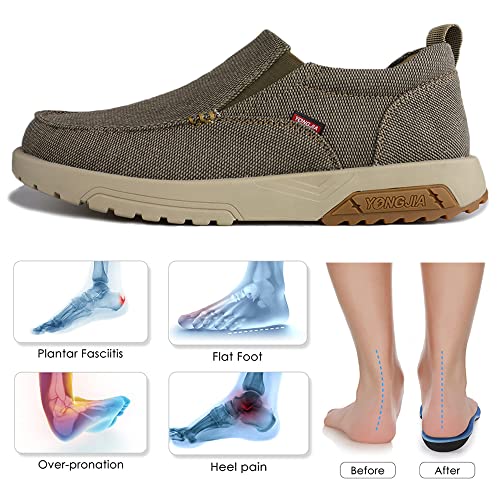 YONGJIA Men's Slip On Loafers with Arch Support Extra Cushioning and Pain Relief Orthopedic Casual Non Slip Walking Boat Shoes with Rubber Sole3