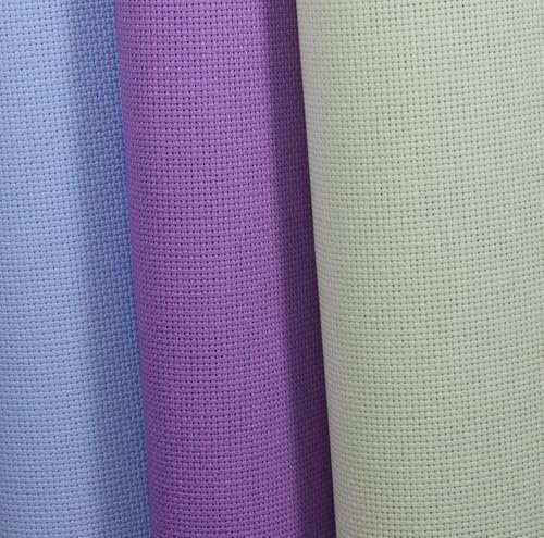 Image of KCS 3 pc of 15 inch x 18 inch(38cmx45cm) Counted Cross Stitch Cotton Aida Cloth Needlework Rolled Fabric Box,18CT,Light Green+Lavender+Light Blue