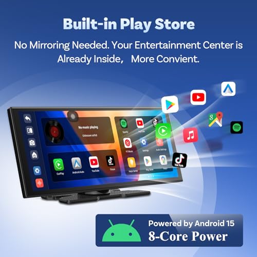OTTOCAST OttoScreen AI, 11.4" Portable CarPlay Screen for Car with YouTube and Backup Camera for iPhone(iOS 8+) Android Auto(Android 11+), Built-in Apps, Voice Control, Android 15 OS by OTTOCAST - Image 3