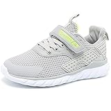 GUFANSI Hallenschuhe Kinder 31 Schuhe Jungen Turnschuhe Mädchen Laufschuhe Sportschuhe Leicht Atmungsaktiv Walkingschuhe Outdoor Snesker Fitnessschuhe Grau Kinderschuhe für Unisex-Kinder