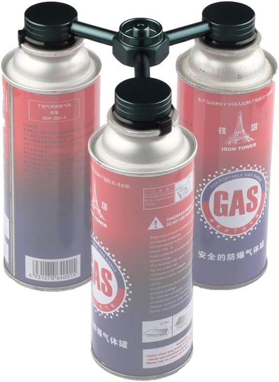 Jeebel Camp 1 to 3 Gas Converter,for Butane Canister to Screw Gas Cartridge/Lindal Type Valve Adapter