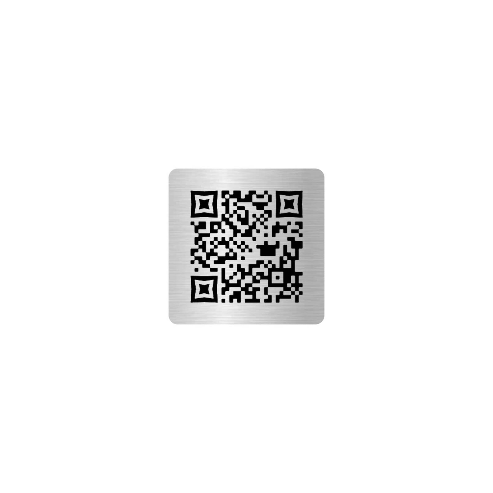 DECOHO - Menu sans contact pictogramme carré QR Code pour présentation menu hôtel restaurant - Couleur argent brossé - Argent