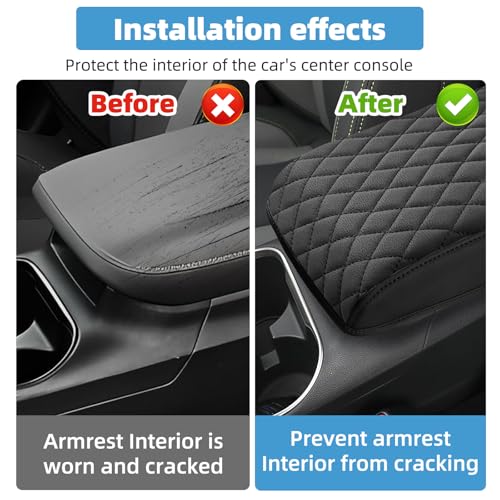 Image of Center Console Armrest Cover for Subaru Outback 2020 2021 2022 2023 2024 2025 Fully Covered Anti-Scratch Protector Interior Accessories