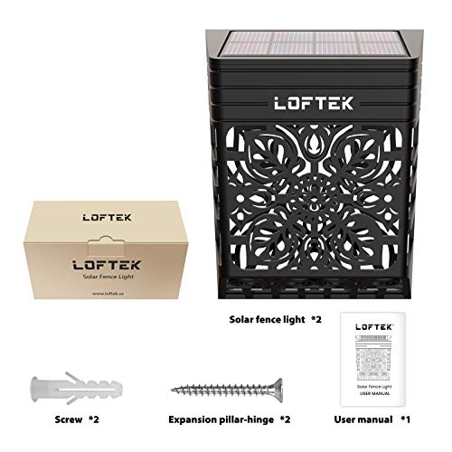 LOFTEK Solar Fence Step Lights Outdoor, AUTO Turn ON/Off Solar Deck Lamps, Waterproof Garden Patio Decorative Fence Lighting for Porch, Yard, Patio, Front Door, Landscape, Stair, Warm White (4 Pack) - Thumbnail 6