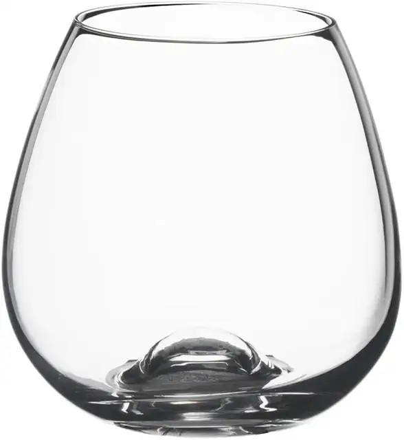 Stemless Crystal Tumblers Set of 3 - 440ml for Wine, Water & Whisky