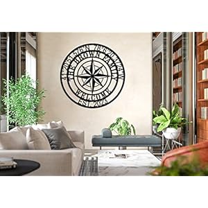 Nautical compass wall decor sign nautical wall decor custom nautical compass metal signpersonalized longitude latitude gps metal sign housewarming gift idea for husband wife realtor gift idea  urban country home decor
