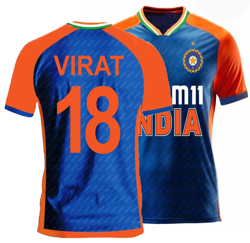 Sports India World Cup Cricket Team T Shirt Jersey for (Kid's, Boy's & Mens) L1020-picture-35