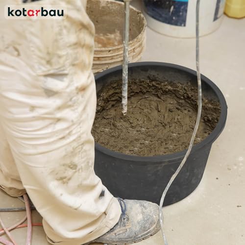 KOTARBAU® Mörtelwanne 90 L Mörtelkübel Schwarz Kunststoffwanne ⌀ 65 cm Maurerkübel Rund Baueimer Mörteleimer Wanne Kunststoff Mauererkübel Mörtelwannen
