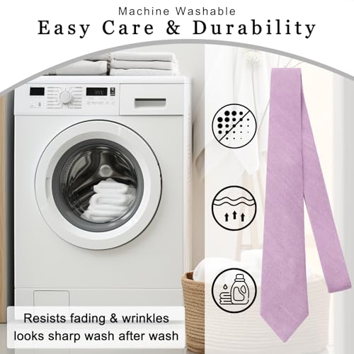 Image of Cotton Ties for Men Solid Color Skinny Tie Mens Necktie for Wedding Graduation Formal Dinner